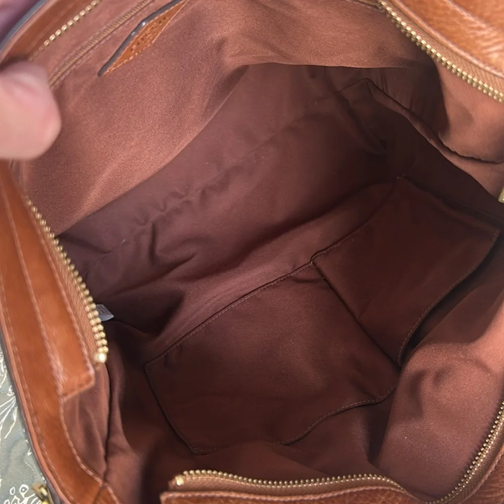 Fossil American vintage Brown Leather Shoulder bag - Picture 5 of 8